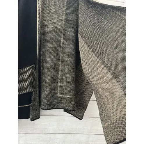 Cocogio Sweater Cardigan Open Hoodie Women Black Wool Blend Made In Italy Wool Size 0