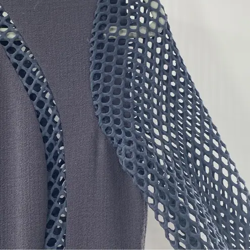 Rebecca Taylor Mesh-Detail Pleated Dress Stormy Gray Size 0 Extra Small