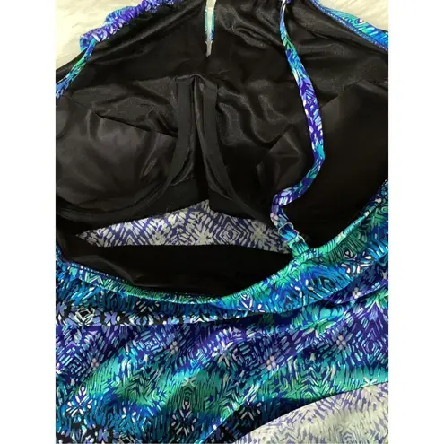 MiracleSuit New.  blue peephole tankini top. 16DD. Retails $142