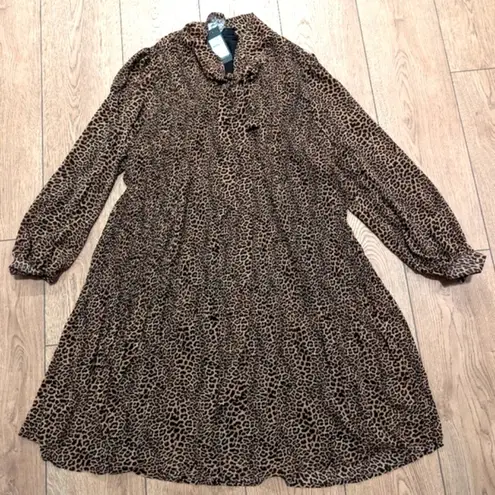 City Chic 🆕 $139 Plus 16 1X S Leopard Sexy Shirtdress Dress NWT