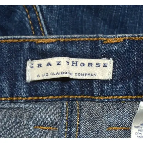 CRAZY HORSE Liz Claiborne Jeans Stretch Denim Straight Leg Ladies 16 Medium Wash