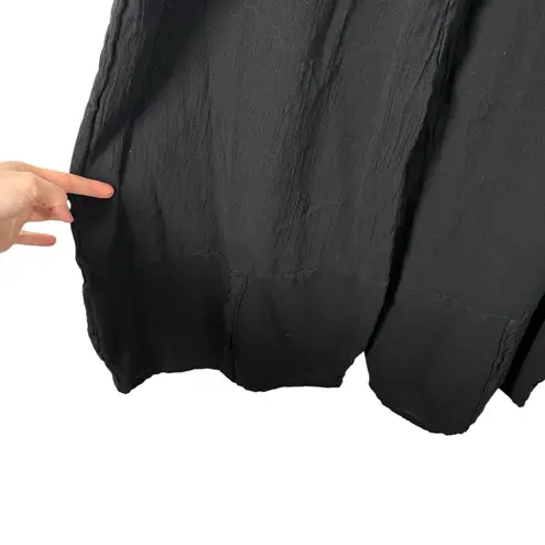 Oh My Gauze Black 100% Cotton Wide Leg Pull On Pants Lagenlook Womens 3 US XXL