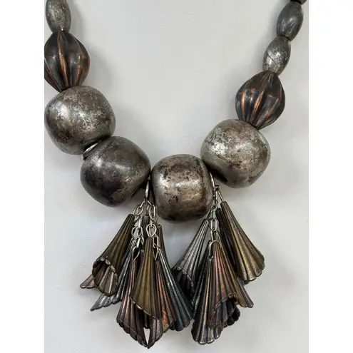 Chunky Metallic Statement Necklace & Gold