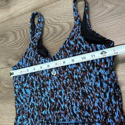 Lululemon  Align Crop Tank Top Leopard Camo Blue Nile Multi Size 6