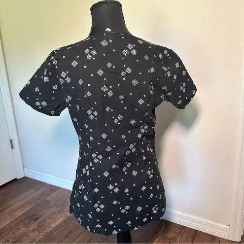 Baby Phat Vintage Black Graphic Embellished Cotton Blouse XS