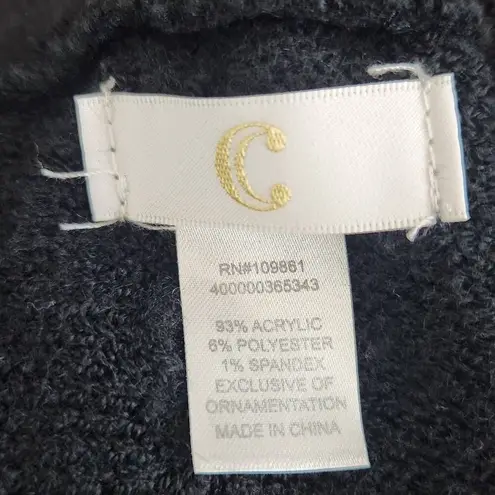 C. Wonder by Christian Siriano Black Infinity Scarf with Metallic Silver Edge