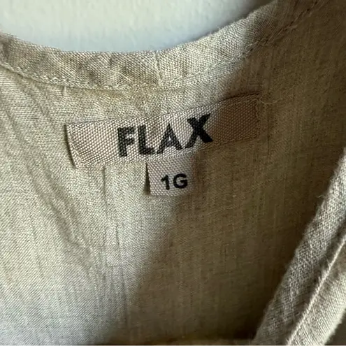Flax Slipster 1G Natural Cream Maxi Linen Dress Sleeveless