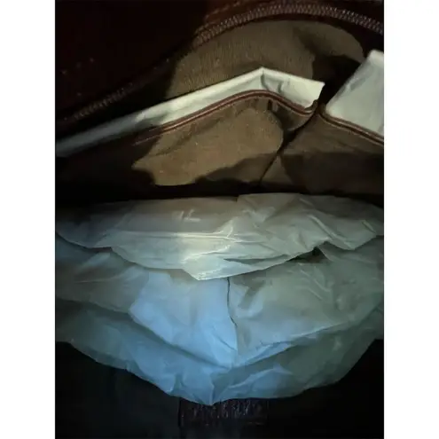 Sabrina Scala Boho Chic Brown Fringe Leather Tote Bag Large Casual