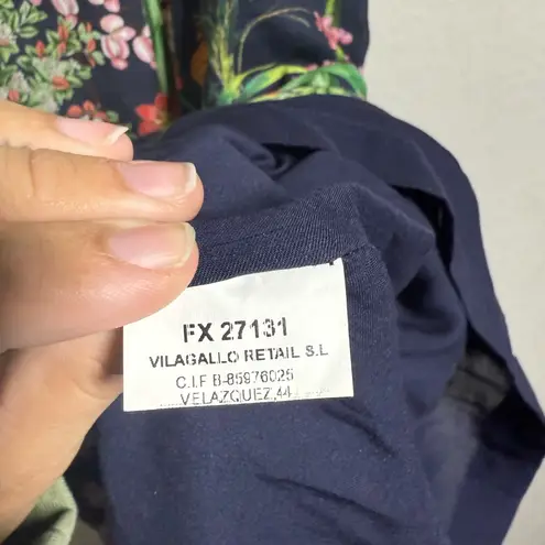 VILAGALLO Floral Tropical Parrots Dress Size US 6