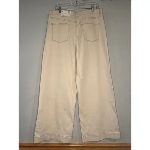 a.n.a NWT . high rise wide leg stretch cotton denim jeans pants natural 14