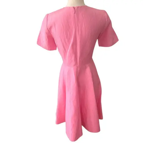 LAFAYETTE 148 NEW YORK Pink Silk & Linen Midi Dress 4 Pink