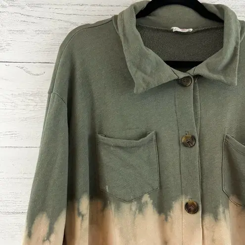 Fantastic Fawn Bleach Dye Oversized Shacket Size S