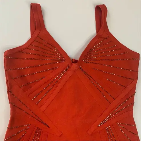 Marciano Women's Red Sleeveless Bandage Dress Size 10