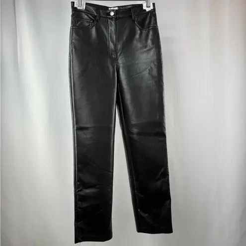 Wilfred Aritzia Melina Straight Leg Vegan Leather Pants in Black Size 4 - Image 4