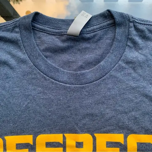 Next Level Apparel Respect the House Big Font T-Shirt in Blue/Yellow - Small, Short Sleeve, Crew