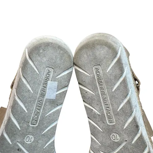 Adrienne Vittadini Sport Sandals Womens Size 10 Taupe Cape Ann Wedge Back Zip