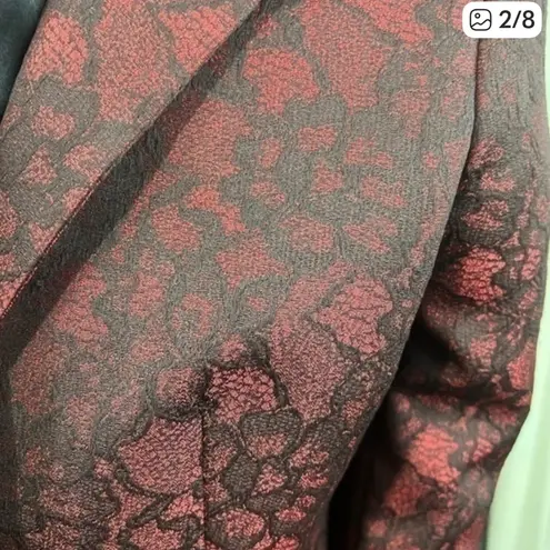 Evan Picone Elegant Women's Burgundy Brocade Blazer From Black Lable