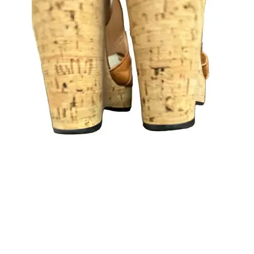 Chloé CHLOE Tan Cork Wedge Sandals