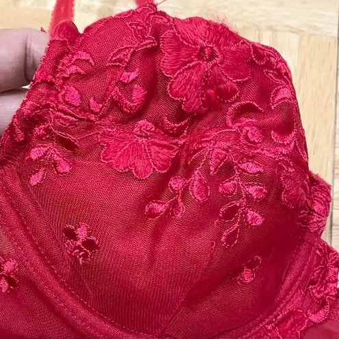Felina  Lingerie Red Lace Wired Front Closure Bra 36B