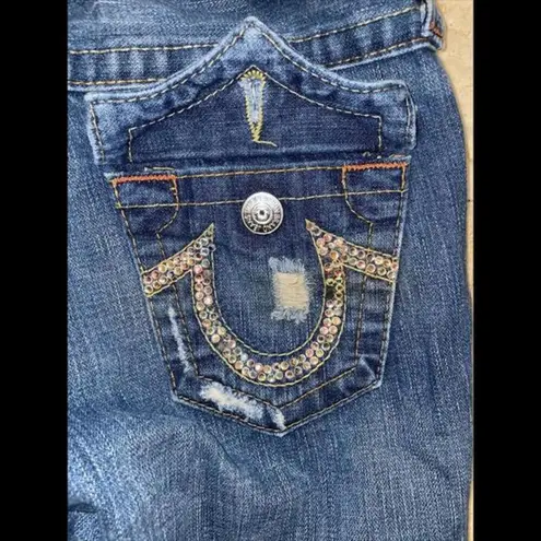 True Religion  Twist Flare Size 26 Joey World Tour Distressed‎ Ripped Jeans