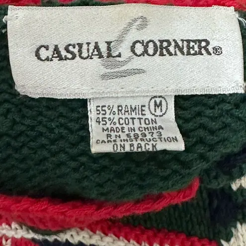 Vintage Christmas Sweater Cardigan Casual Corner Ugly Tacky Size Medium