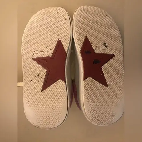 Ash Moby be kind women white leather platform sneakers US 6.5