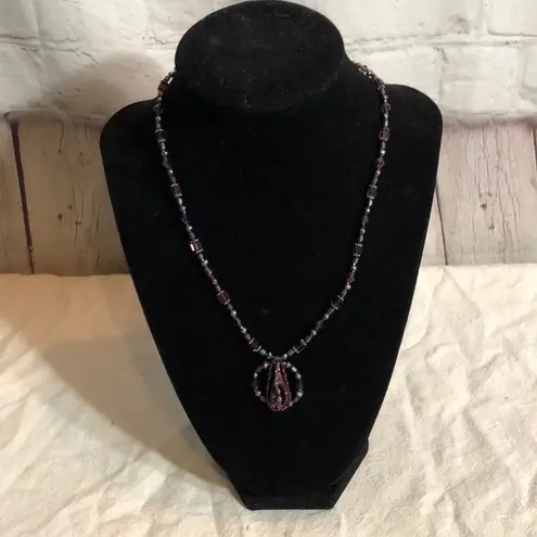 Handcrafted Beaded Pendant Blown Glass Centerpiece