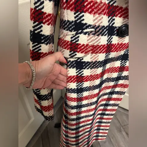 Boden Tweed Wool Blend Coat With Removable Faux Fur Collar Size 8P