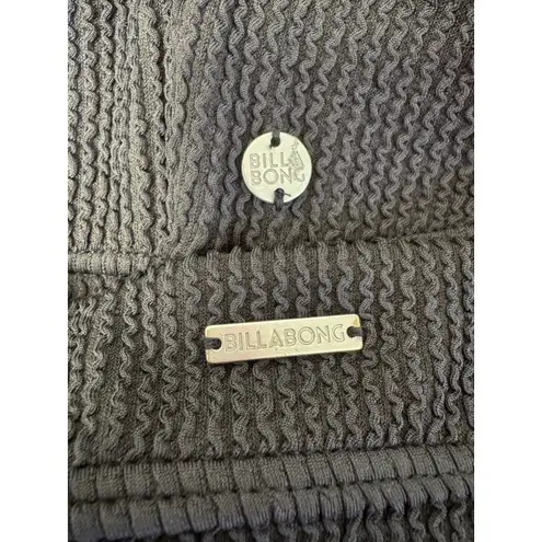 Billabong  Bikini Summer Standard Square Top High Waist Bottoms Textured Black M