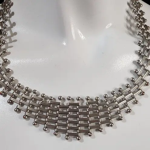 I Am Silver Bib Necklace Silver