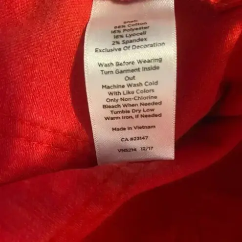 Talbots  Flawless Skinny Ankle Scalloped Hem Capri‎ in Red Size 12