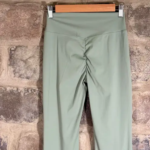 Sage Green Ruched Bootcut Yoga Pants Flare Leggings Lounge Athleisure Size S