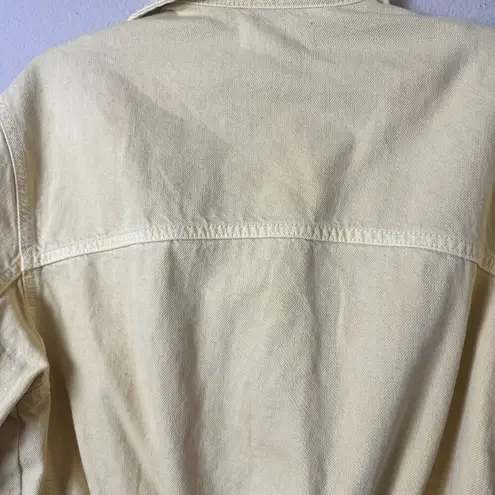 Mango Lemon Yellow Denim Jean Trucker Jacket Size Small