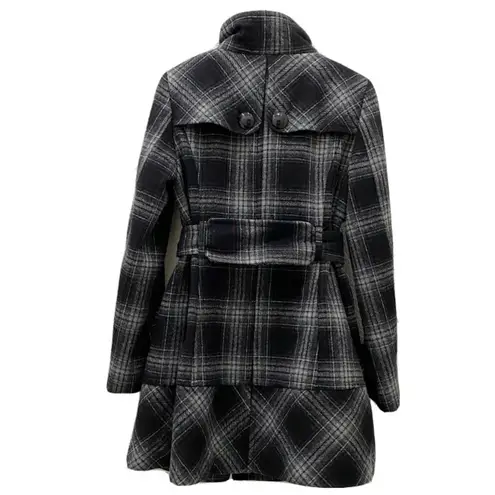 Jones New York  Wool Blend Plaid Pea Coat L