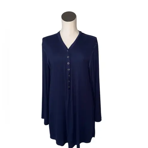 Robin Piccone NWT Amy Long Sleeve Cover-Up Tunic Medium, NAVY Medium