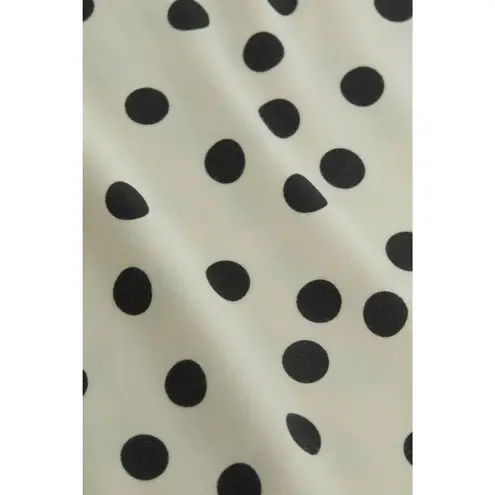 L'Agence Ressi Fitted Short Sleeve Tee in Ecru / Black Polka Dot Made in USA XS