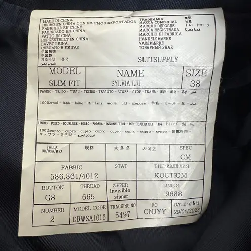 SuitSupply Soft Wool Skirt in Navy Blue Size 2