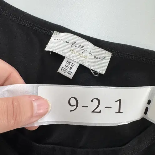 Never Fully Dressed Dress Womens US 8 Black Zebra Print Tie Waist Midi Belted