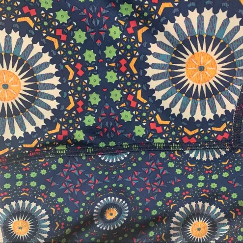 Scorpio Sol Blue Mandala Cropped Capri Athletic Yoga Leggings Size XS