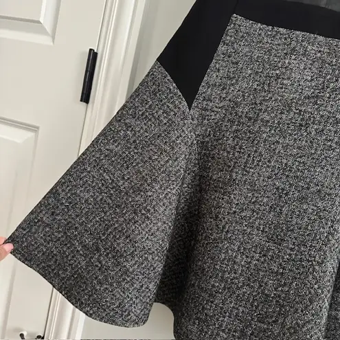 Karen Millen Wool Blend Herringbone Tweed Faux Leather Dress Size: US 8 UK 12