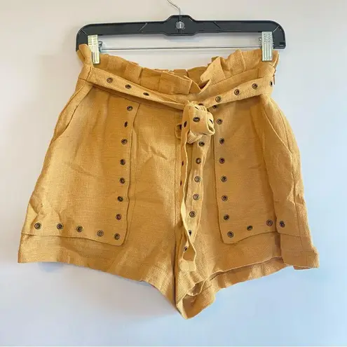 Moon River Tan High Waist Shorts