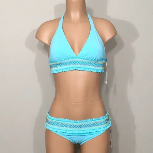 Bleu Rod Beattie New. aqua smocked bikini. 12/8. Retails $169