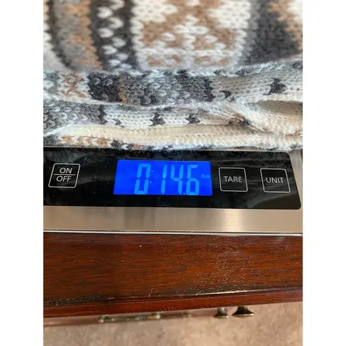 Muk Luks Reversible Knit Winter Fair Isle Beanie Hat and scarf Cream Womens Tan