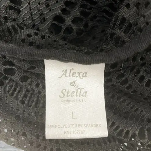Alexa & Stella Black Crochet Mesh Swim Cover