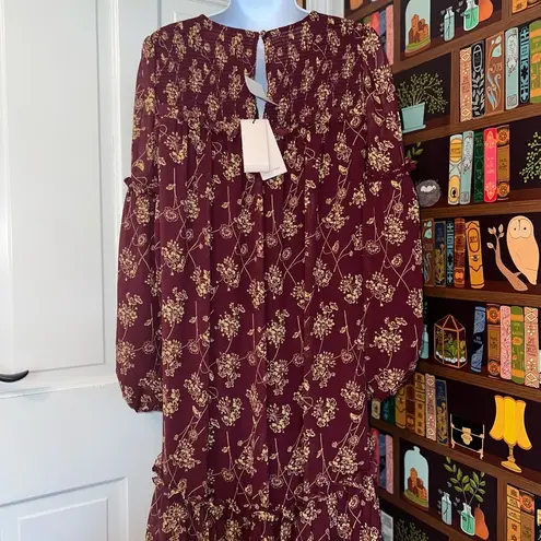 CINQ A SEPT Zola Dress in Merlot/Starfruit NWT Size 6 Red