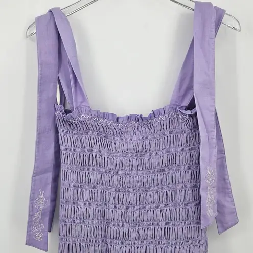 Especia Maternity Lavender Celeste Dress Size M Smocked Flounce Hem Boho Purple Size undefined
