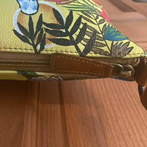 SHARIF Hand Painted Hawaiian Sunset Leather Bag ARTISTIC EXPRESSIONS VTG Purse