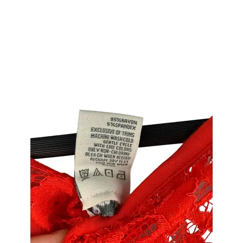 American Rag Cie Womens Red Sleeveless Lace Top 1X Rayon/Spandex