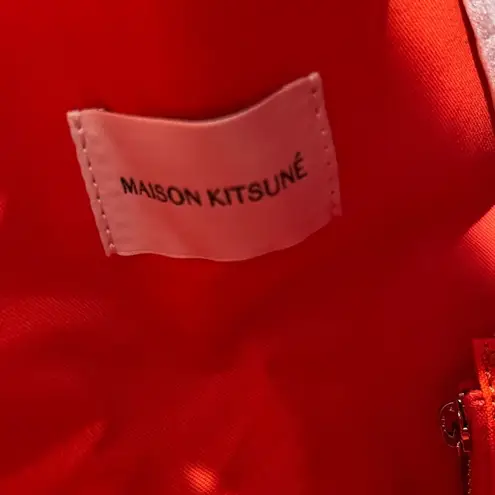 MAISON KITSUNE Orange Surf Drawstring Top Tote Bag