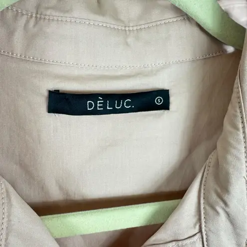 Deluc Gasus 100% Cotton Dusty Rose Pink Short Puff Sleeve Above Knee Dress Sz S